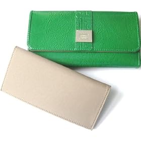 Liz Claiborne Patent Checkbook Wallet in Fern