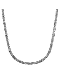 14 Karat White Gold 3.5-mm Superlite Flat Byzantine Necklace (17 Inch)