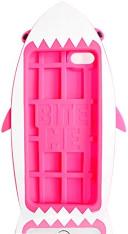 Iphone Case, TCIL Victoria's Secret PINK 3D PINK Shark Fish Silicone Popular Case Cover Apple iPhone 6，6 Plus ,5 /5S/5C (Rose-carmine (iphone 6))