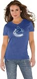 Vancouver Canucks Royal Women's Primary Logo Tri Blend V Neck T-Shirt- by Alyssa Milano