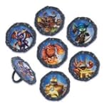 12 Skylanders Cupcake Plastic Rings P...