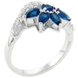 Sterling Silver Regal Teardrop Cluster Ring