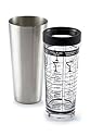 Outset B329 16-Ounce Boston Glass Cocktail Shaker with Stainless-Steel Lid and Recipes