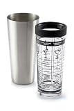 Outset B329 Boston Shaker with Recipes, Glass/Stainless Steel