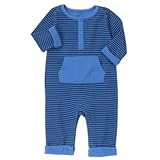 GYMBOREE(ジンボリー) ストライプ 1-ピース ポーラー ブルー ストライプ ロンパース長袖 6～12ヶ月【並行輸入】