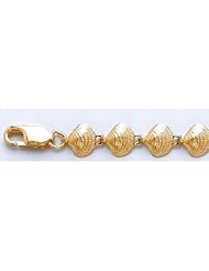 Gold 7.25 Mini Clam Shell Link Bracelet