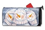 Triplets Snowmen Winter Magnetic Mailbox Cover