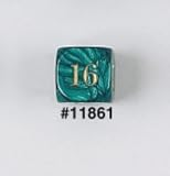 22mm (7/8) Backgammon Doubling Cube, Green with Gold