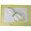 Fresh Summery Yellow White Hemstitched Placemats and Napkins