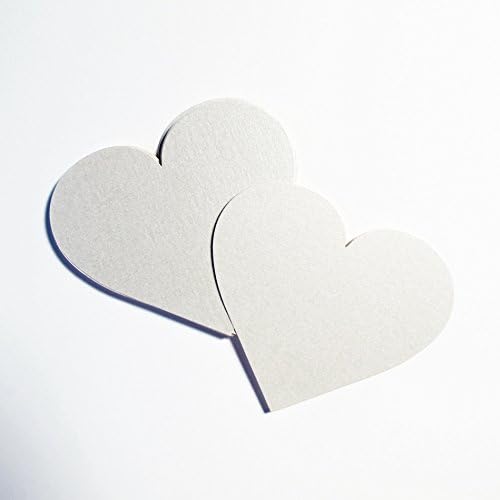 Cardstock Paper Hearts Pack of 25 in Pearl Metallic White