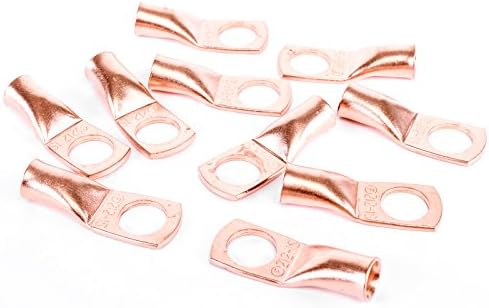 Sinister Accessories - 2 Gauge 1/4" Copper Ring Terminals (10 Pack) - SCR214