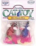 Vo-Toys Mini Dazzle Mice with Feathers 3 pack Cat Toy