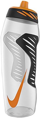 Nike Hyperfuel 32oz Clear Grey Orange Black BPA Free Water Bottle Sports White