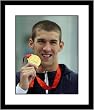 Michael Phelps 2008 USA Olympic Swimming Framed 8x10 Photograph with Gold Medal