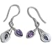 Sterling Silver Mother-of-Pearl, Amethyst and Iolite Earrings by Sajen
