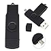 Dual Flash Drive 8GB ARETOP OTG USB2.0 Flash Drive Disk Memory Stick Thumb Drives Pen Drive for Computers and Android Devices (Smartphones Tablets PC Samsung Galaxy, Note, LG, Lumia, etc. Black