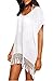 Taydey Women's Swimwear Knitted Crochet Tunic Cover up / Beach Dress,#1-White,one size