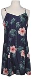 Princess Seam Tailored Fit Sun Dress - Bamboo Hibiscus Form Fitting A-Line Hawaiian Aloha Style 170 Sun Dress - Mini Style