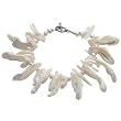 Handmade White Abalone Shell Bracelet With Silver Accent Beads