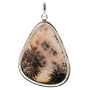 Dendritic Agate and Sterling Silver One of a Kind Large Pendant