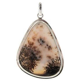 Dendritic Agate and Sterling Silver One of a Kind Large Pendant by Ian and Valeri Co.