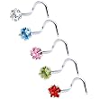 20 Gauge Stainless Steel Star CZ Nose Ring Pack