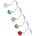 20 Gauge Stainless Steel Star CZ Nose Ring Pack