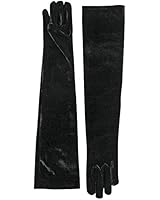 Luxury Divas Velvet Long Black Opera 3/4 Arm Length Evening Gloves