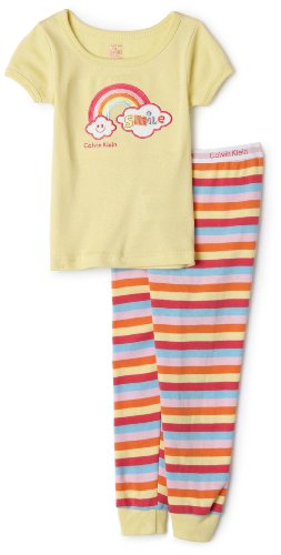 Calvin Klein Tight Fitting PJ Set, 2 Piece, Yellow