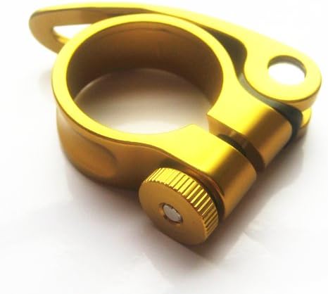 Quick Release Bicycle Bike Seat Post Clamp Collar 31.8mm 34.9mm Gold (31.8mm)