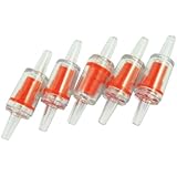 Fish Tank Aquarium Red Clear Plastic Air Pump Check Valves 5 Pcs
