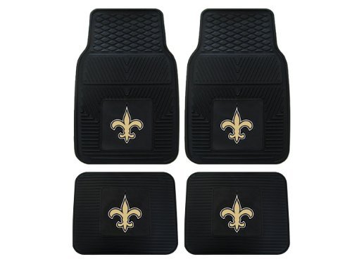 A Set of 4 NFL Universal Fit Front and Rear All-Weather Floor Mats - New Orleans Saints