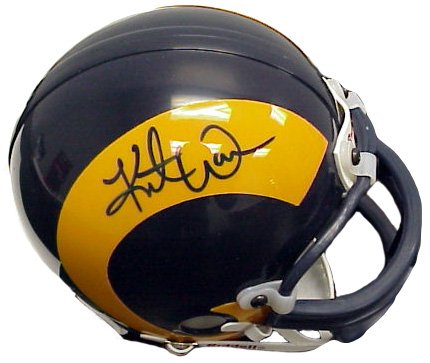 TRISTAR Kurt Warner Autographed St. Louis Rams Replica Throwback Mini Helmet