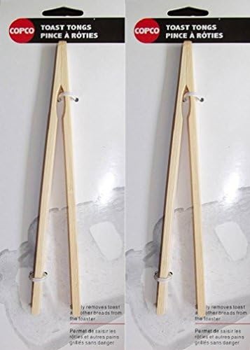 2pc Set Bamboo Toast Tongs Chef Toaster Chopsticks Bread
