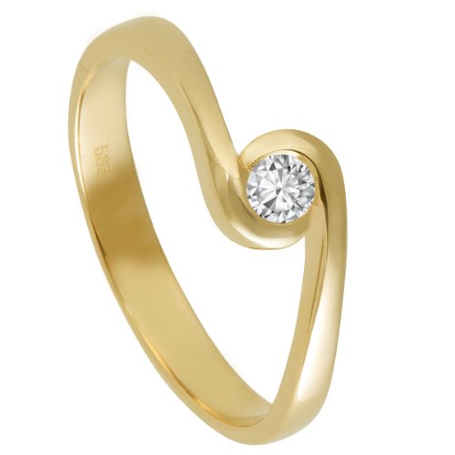 Bella Donna Damen-Ring 14 Karat Gelbgold 1 Brillant  Gr.52 (16.6)  105495 Preisvergleich