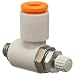 SMC AS Air Flow Control Valve, PBT & Nickel Plated Brass, Elbow, Unified Thread Male X Push-to-Connect Fitting
