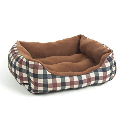 MULTIGOOD Plush Dog Bed Rectangle Warm Pet Bed Crown Majestic Petcare