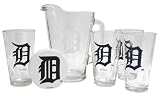 MLB Satin Etch Pitcher and 4 Glass Gift Set