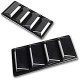 Astra Depot 2x Euro Style Custom Black Decorative Air Flow Intake Turbo Bonnet Hood Side Vent Cover 3M Adhesive Tape Stick On For Toyota Honda Nissan Mazda Subaru Suzuki Car SUV Pickup Truck