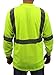 Large/Class 2 Max-dry Moisture Wicking Mesh Long Sleeve Safety T-shirt, Neon Yellow