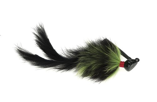 Rabbit Hair Weedless Jigs - Chartreuse Black 3/8 oz.