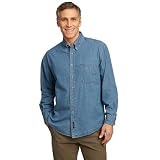 Port & Company Long Sleeve Value Denim Shirt Small - Faded Blue