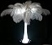 Lot 12 with 300 Deluxe Bleach WHITE Ostrich and Maribou Turkey Feathers-33" Wide Centerpiece-Tower Vase-with 3 lights per vase.