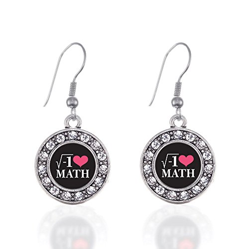 Inspired Silver - Silver Circle Charm French Hook Drop Earrings with Cubic Zirconia Jewelry