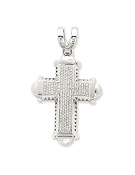 14k White Gold Diamond Cross Pendant