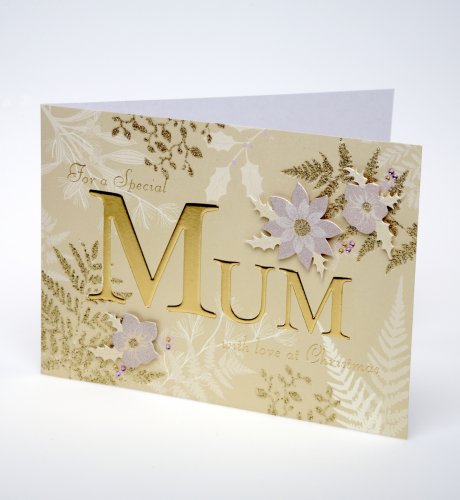 Gold Fern Mum Text Card