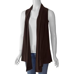 Buy Adi Ladies Open-Front Sleeveless Top Brown