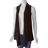 Adi Ladies Open-Front Sleeveless Top Brown 