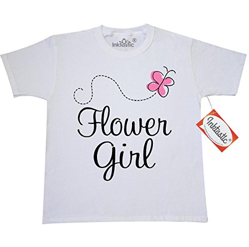Inktastic Big Girls' Flower Girl Wedding Butterfly Youth T-Shirt