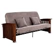 Manchester Futon Frame and Serta Mattress Set - Espresso/ Gray Microsuede (Queen)